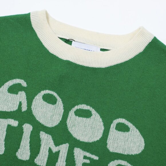 Women's Retro GOOD TIMES Knitted Top, NWT - Picture 2 of 5